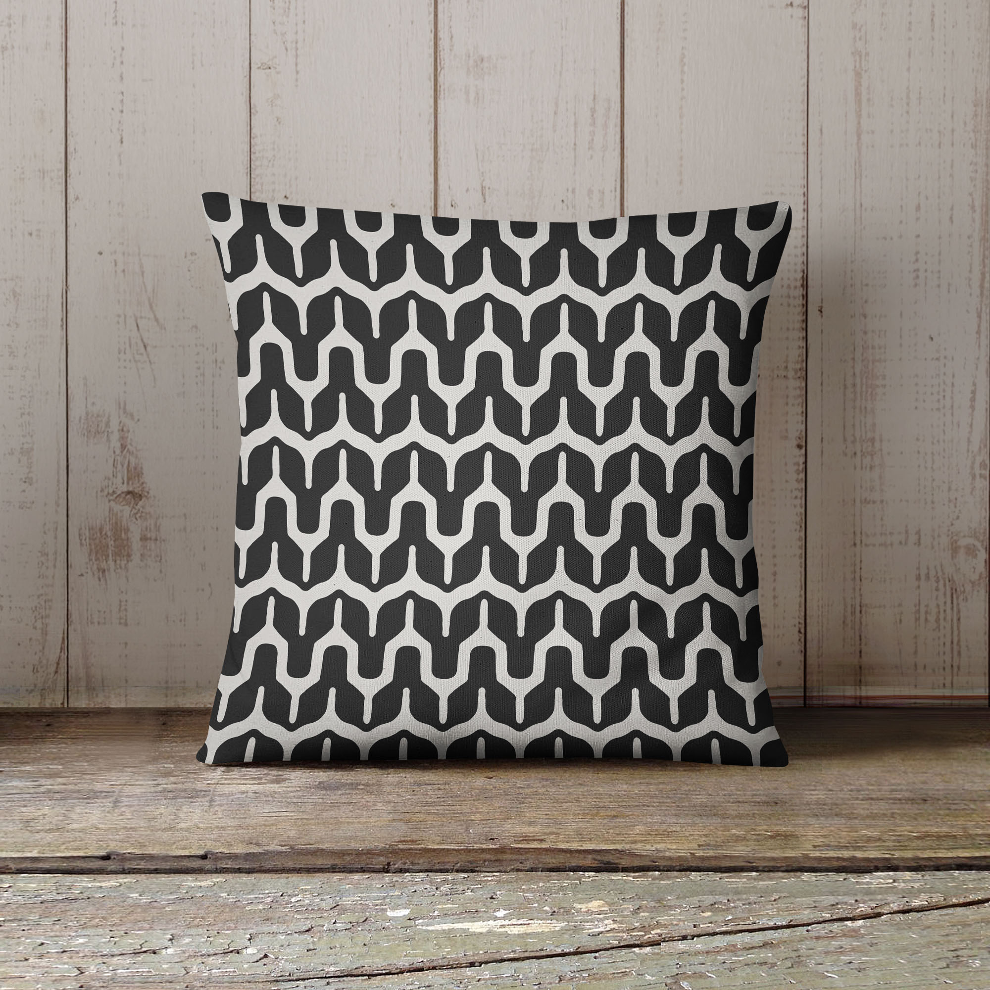 Maria Black and Beige Outdoor Pillow by Kavka Designs - image 2 of 5