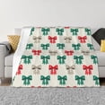 thumbnail image 1 of Fotbe Retro bows Manta de Franela con Estampado, Manta Ultrasuave para Cama, Sofá, Auto, Hipoalergénica y Antibolitas-50"x40", 1 of 6