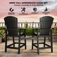 thumbnail image 3 of Outdoor Bar Height Adirondack Chairs with Connecting Tray,Balcony Chairs Recycled Poly Adirondack,Tall Adirondack Chairs Bar Chairs for Deck,Backyard,Outdoor Adirondack Chairs Weather Resistant, 3 of 7