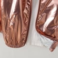 thumbnail image 4 of Krdevn Unisex Kids Metallic Shiny Zip Jacket, Lapel Collar Long Sleeve Fashion Casual Coat Trendy Boys Girls Coat for Spring Fall,Pink, 4 of 9