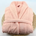 thumbnail image 4 of NOLDARES Mens Robe Cotton Bathrobe Soft Terry Cloth Towel Bath Robe for Men(Pink,One Size), 4 of 6