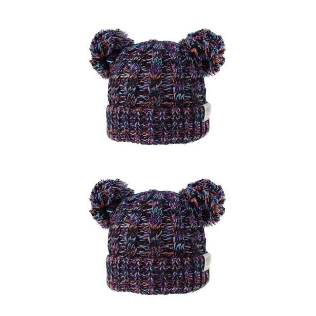 Qarigey Gorro y esponjoso con bolas de pompones, tocado a la moda, gorros de buena retención de calor, hermoso regalo para niños, naranja, Type2 NO2 Qarigey CBP255441