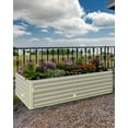 thumbnail image 7 of EuKer 2Pack Raised Planter Boxes Outdoor, 8x4x2ft Raised Flower Beds with 350 Gallon Capacity, Beige, 7 of 7