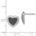 thumbnail image 2 of White Sterling Silver Earring Button Women'S Cubic Zirconia CZ Clear Black 12 mm, 2 of 2