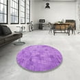 thumbnail image 4 of Ahgly Company Machine Washable Indoor Square Transitional Violet Purple Area Rugs, 3' Square, 4 of 7