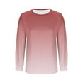 thumbnail image 3 of Generic Women's Colorblock T-Shirts Long Sleeve Fashion Round Neck Casual Top Fall Winter Soft Lightweight Pullover Tops, 3 of 6