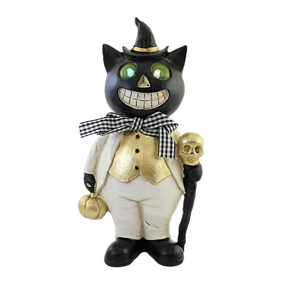 Halloween Light Up Halloween Pals Polyresin Led Battery Operated Th00327 Cat
