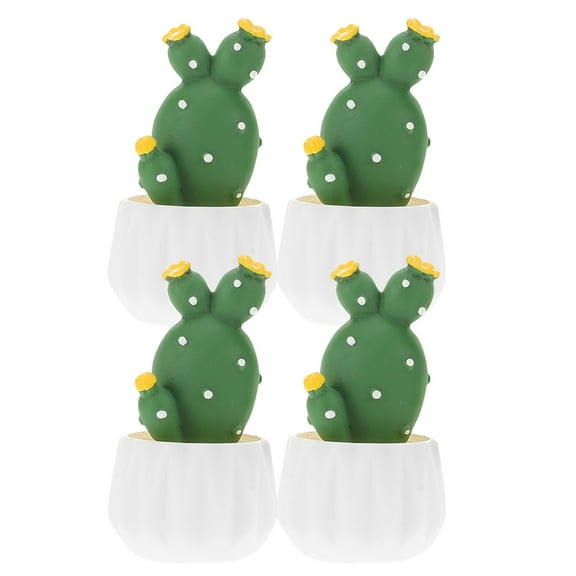 4pcs Small Fake Cactus Mini Artificial Plants With Planter mini Plant Home Office Fake Potted Plant Simulation Potted Cactus Desktop Fake Plant Bonsai Decor Household Bonsai Decor