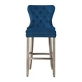 thumbnail image 3 of WestinTrends Wordford 29" Tufted Velvet Bar Stool, Antique Gray/ Royal Blue, 3 of 7