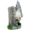 thumbnail image 5 of Northlight LED Solar Lighted Gnome Welcome Outdoor Garden Statue - 15.5", 5 of 9