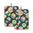 thumbnail image 7 of Yayeee Pot Holders Kitchen Heat Resistant with Pocket 7"x9.8" Cotton Oven Cooking Hot Pads, Green Cubes, 7 of 7