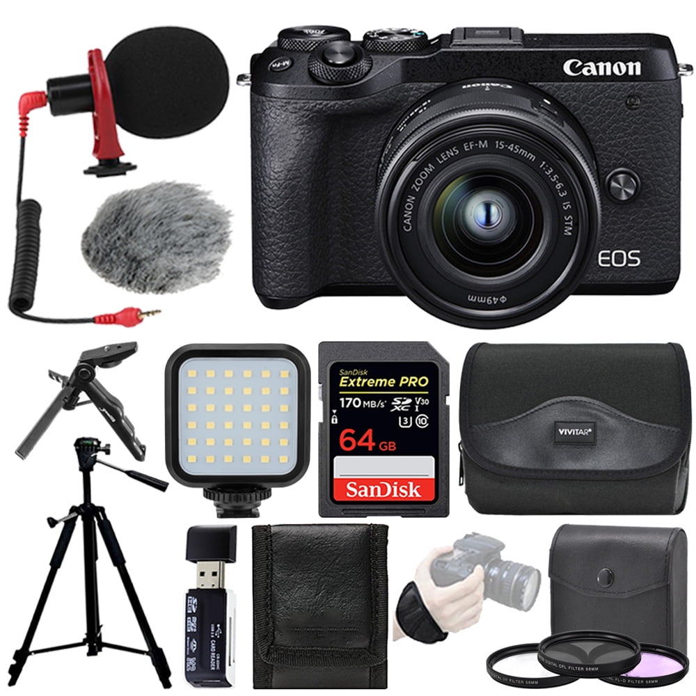Canon EOS M6 Mark II Mirrorless Digital Camera with 1545mm Lens Bundle