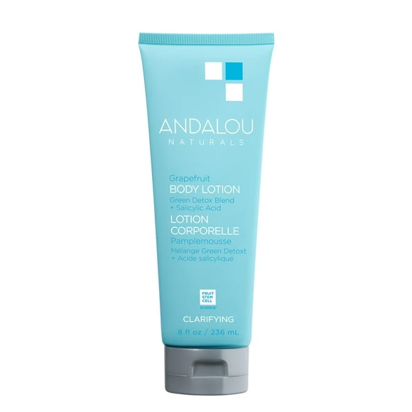 Andalou Naturals Body Lotion Clarifying Grapefruit Skin Care Lightweight Gentle Exfoliating & Moisturizing Lotion With Salicylic Acid & Tea Tree For Skin Prone To Back & Blemishes 8 Fl Oz