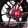 thumbnail image 3 of Rover By Land Vélo Pliant Électrique 500 Watts avec Assistance au Pédalage-Rouge, 3 of 7