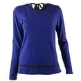 thumbnail image 3 of Women's Contrast-Trim Pullover Sweater-LB-M, 3 of 4