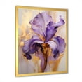 thumbnail image 3 of Designart "Dreaming In Golden Iris Purple" Irises Picture Framed Wall Art Living Room, 3 of 5