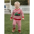 thumbnail image 5 of BemeyourBBs Toddler Baby Boy Valentines Day Outfits Truck Heart Embroidered Long Sleeve Sweatshirt with Stripe Pants Set Spring Fall winter Clothes, 5 of 8