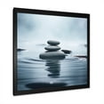 thumbnail image 2 of Designart "Zen Serenity Spiritual Stones in Blue I" Spiritual Framed Wall Art Decor - Global Blue Spiritual Stone Hallway Framed Wall Art Decor, 2 of 6