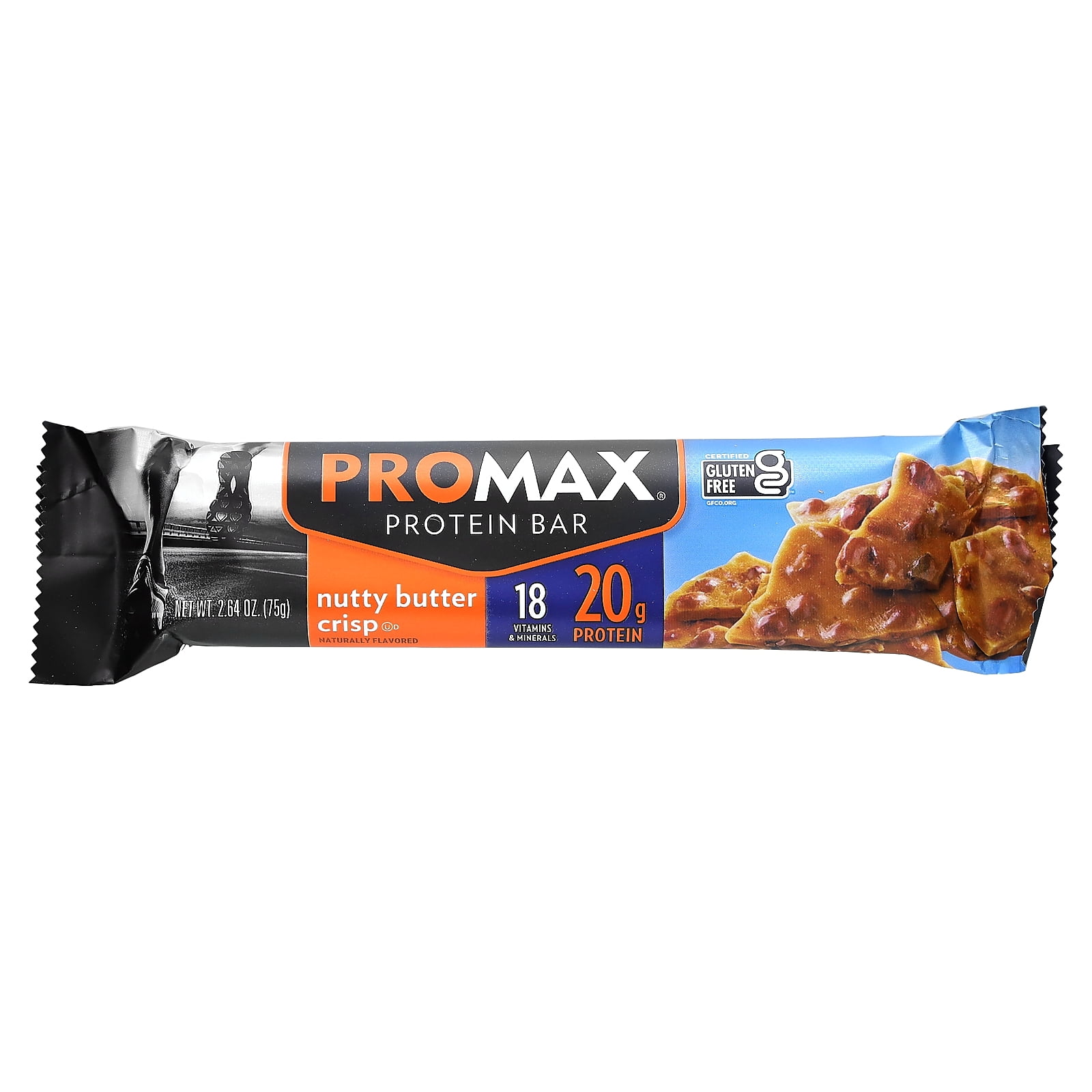 Promax Nutty Butter Crisp, 20g High Protein, Gluten Free, 12 Count