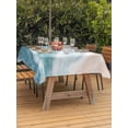 thumbnail image 2 of Outdoor Tablecloth with Umbrella Hole & Zipper, Blue Aqua Beach Coastal Rectangle Tablecloth 52x70 Inch, Summer Nautical Seaside Ocean Beige Patio Table Cover Waterproof Table Cloth for Picnic/Party, 2 of 7
