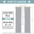 thumbnail image 4 of Home Soft Things Solid Blackout Curtains/Drapes Thermal Insulated Grommet Darkening Curtains, 2 Curtains and 2 Tiebacks Set - Grey - 54 x 96 inches, 4 of 7