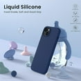 thumbnail image 3 of Compatible with iPhone 14 Plus Case 6.7, Slim Liquid Silicone 3 Layers Full Covered Soft Gel Rubber Phone Case Protective Cover 6.7 Inch-Navy Blue, 3 of 12