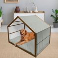thumbnail image 2 of Pug Pet House, Dogs Various States Sitting Standing Stretching Cartoon Style Pet Drawing, Outdoor & Indoor Portable Dog Kennel with Pillow and Cover, 5 Sizes, Turquoise, by Ambesonne, 2 of 4
