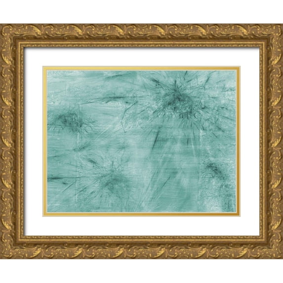 Lewis, Sheldon 32x25 Gold Ornate Wood Framed with Double Matting Museum Art Print Titled - Belmont Abstract
