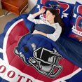 thumbnail image 4 of jejeloiu Blue Football Helmet 7pcs Bedding Comforter Set,Rugby Ball Games Queen Bedding Sets For Boys Teens Reversible, 4 of 8