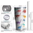 thumbnail image 6 of 30oz Colorful Dinosaurs Silhouettes Pattern Tumblers Stainless Steel Tumbler with Lid and Straw,Vacuum Insulated Double Wall Travel Tumbler Cups Mug with Cleaning Brush for Coffee,Tea, 6 of 7