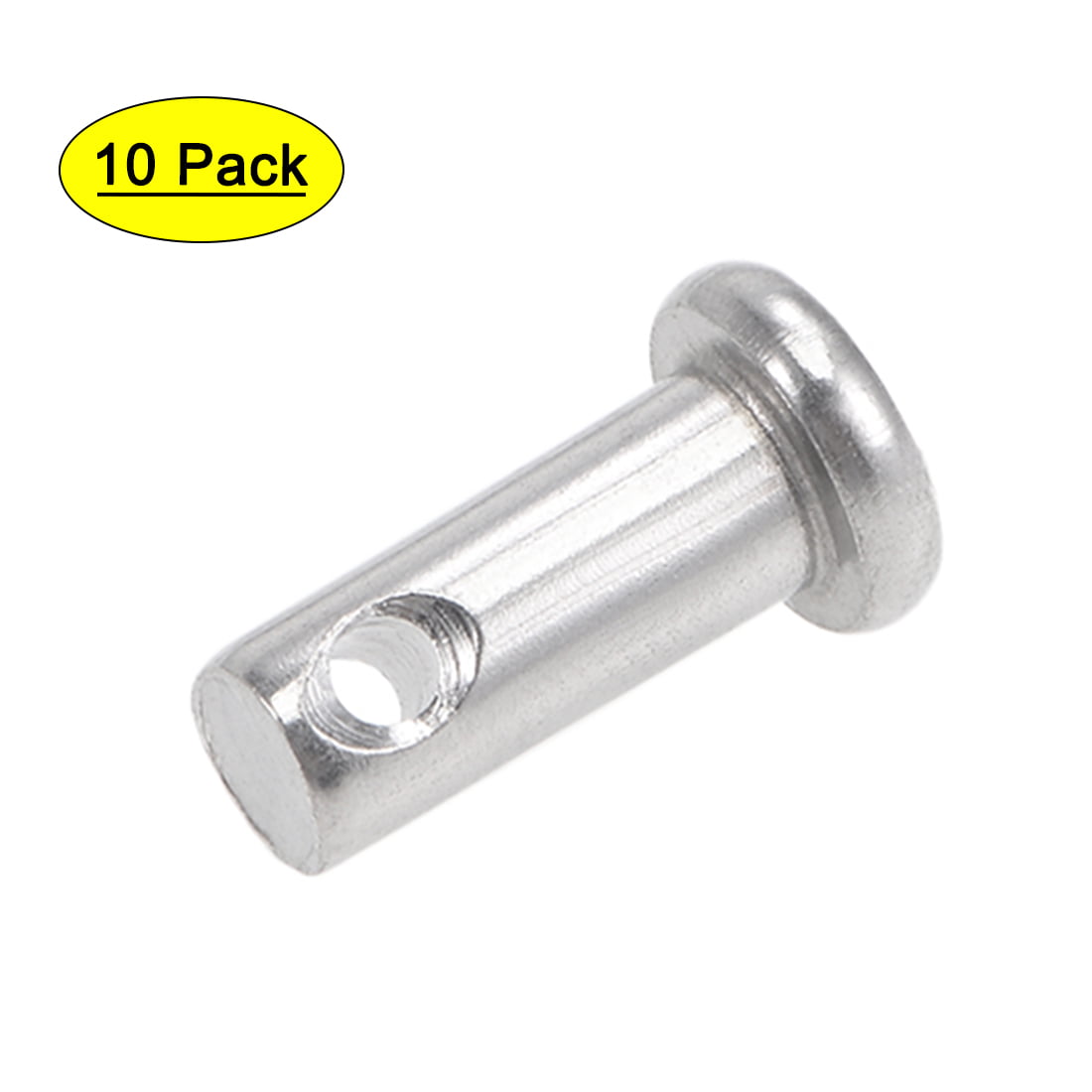 Single Hole Clevis Pins 5mm x 12mm Flat Head 304 Stainless Steel Pin 10Pcs 
