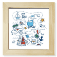 thumbnail image 1 of Sail Splash Travel Art Deco Fashion Square Picture Frame Wall Tabletop Display, 1 of 3