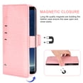 thumbnail image 3 of Compatible with Samsung Galaxy S8 Wallet Case Wrist Strap Leather Flip Cover Card Holder Stand Phone Cases Cell for Glaxay S8 Women Men - Pink, 3 of 5