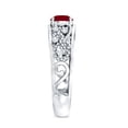 thumbnail image 4 of Rosec Jewels Natural Ruby Engagement Ring for Women - Vintage Inspired Ruby Diamond Ring - AAA Quality - with Jewelry Box, 10K White Gold, US 8.00, 4 of 9