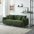 thumbnail image 3 of 86" Modern Sofa Couch, Comfy Deep Seat Teddy Cloud Sofa, Upholstered 3-Seater Boucle Couch, Oversized Loveseat for Living Room, Bedroom, Office, Apartment, Green, 3 of 9