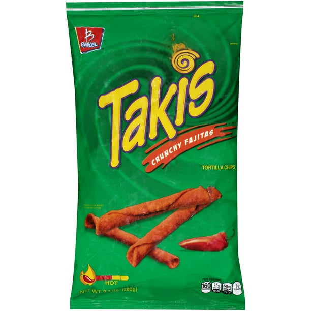 (2 Pack) Barcel Takis Crunchy Fajitas Tortilla Chips, 9.9 oz Walmart