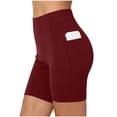thumbnail image 2 of Wovilon Women's High Waist Biker Shorts with Side Phone Pocket and Anti-Chafe Design, Slim Fit Stretch Yoga Shorts for Summer Gym Workout and Casual Everyday Wear, 2 of 5