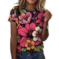 thumbnail image 3 of Flower Power T-Shirts Casual T-Shirt Short Sleeve Women Trendy Tshirt Beach Custom Tops, 3 of 5