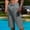 Gray, variant on Men's cotton and linen Capri Pants Loose Fit Elastic Waist Wide Leg Baggy straight leg shorts White
