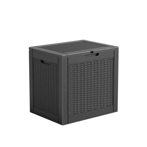34 Gallon Outdoor Storage Box - Heavy-Duty Resin Deck Box with Flip-Top Lid & Side Handles, Weather Resistant Organizer Bin for Garden, Backyard, Patio Tools & Outdoor Storage Cabinet