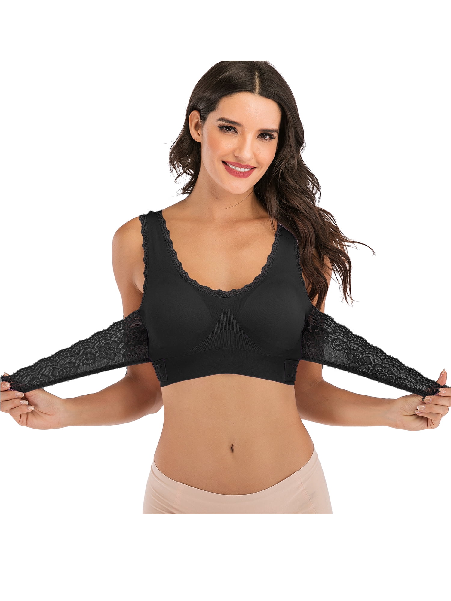 YouLoveIt Women Sports Bra Sexy Front Cross Adjustable Side Buckle Lace Vest Sports Bra Yoga