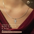 thumbnail image 2 of Ioka - 14K White Solid Gold 0.8mm Box Chain Necklace with Lobster Clasp - 22", 2 of 8