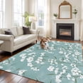 thumbnail image 2 of Spring Flower Area&nbsp;Rug 5x7ft White Floral Vintage Blue Texture Watercolor Non-Slip&nbsp;Washable Square&nbsp;Rugs Soft Felt Indoor Floor Mat for Bedroom Kitchen Living Room Bathroom, 2 of 9