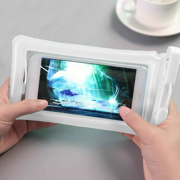 Funda de teléfono flotante impermeable con cordón | Bolsa universal de poliéster PVC para playa, natación, navegación, uso al aire libre | Sensible al tacto | Se adapta a la mayoría de los teléfonos