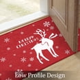 thumbnail image 6 of GlowSol Red Christmas Welcome Door Mat Floor Mats Entryway Rug Anti Slip Deer Pattern Polyester Doormat for Front Door Inside Outside, 17"x29", 6 of 7