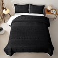 thumbnail image 2 of Castle Fairy Vintage Aztec Strip Bed Spread Queen 3pcs,Minimalism Tribal Geometric Queen Coverlet Set,Charcoal Black,1 Quilt and 2 Pillowcases, 2 of 7