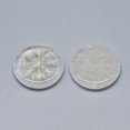 thumbnail image 2 of Synthetic Quartz Crystal Cabochons Flat Round with Nordic Pagan Pattern 25x5.5mm, 2 of 2