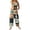 #02Khaki, variant on Women's Halloween Plaid Pumpkin Ghost Print Adjustable Strap Bib Overalls Wide Leg Jumpsuit With Pockets Green M