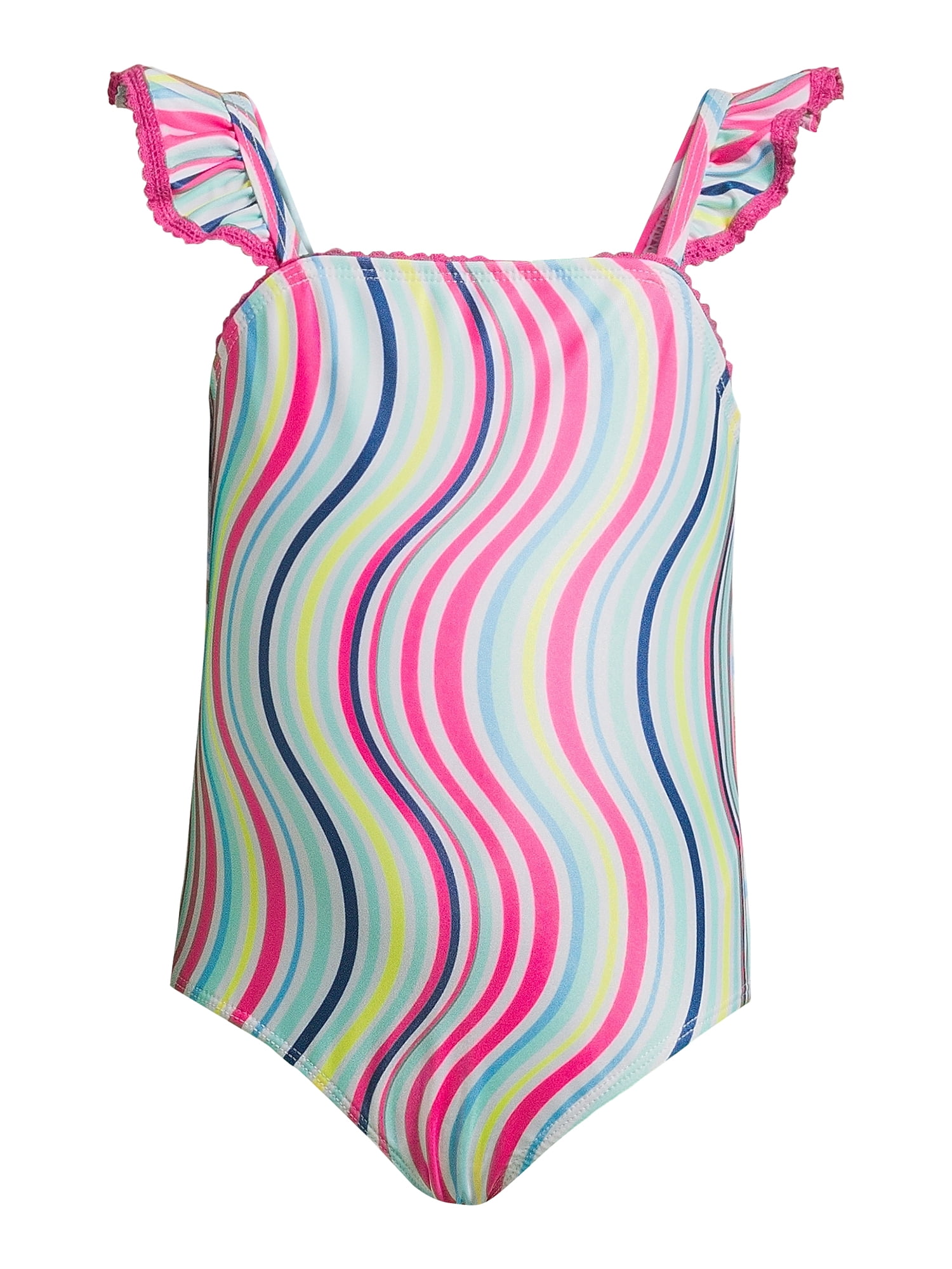 Wonder Nation Toddler Girl One-Piece Swimsuit, Sizes 12M-5T
