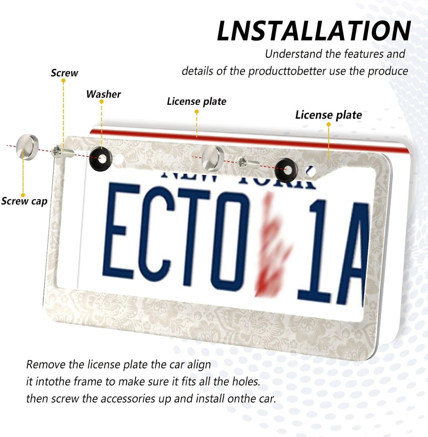 Galaxy Forest Watercolor License Plate Frames - 2 Pack, Rust-Proof Aluminum, Fits US Standard 12x6 Inch Plates